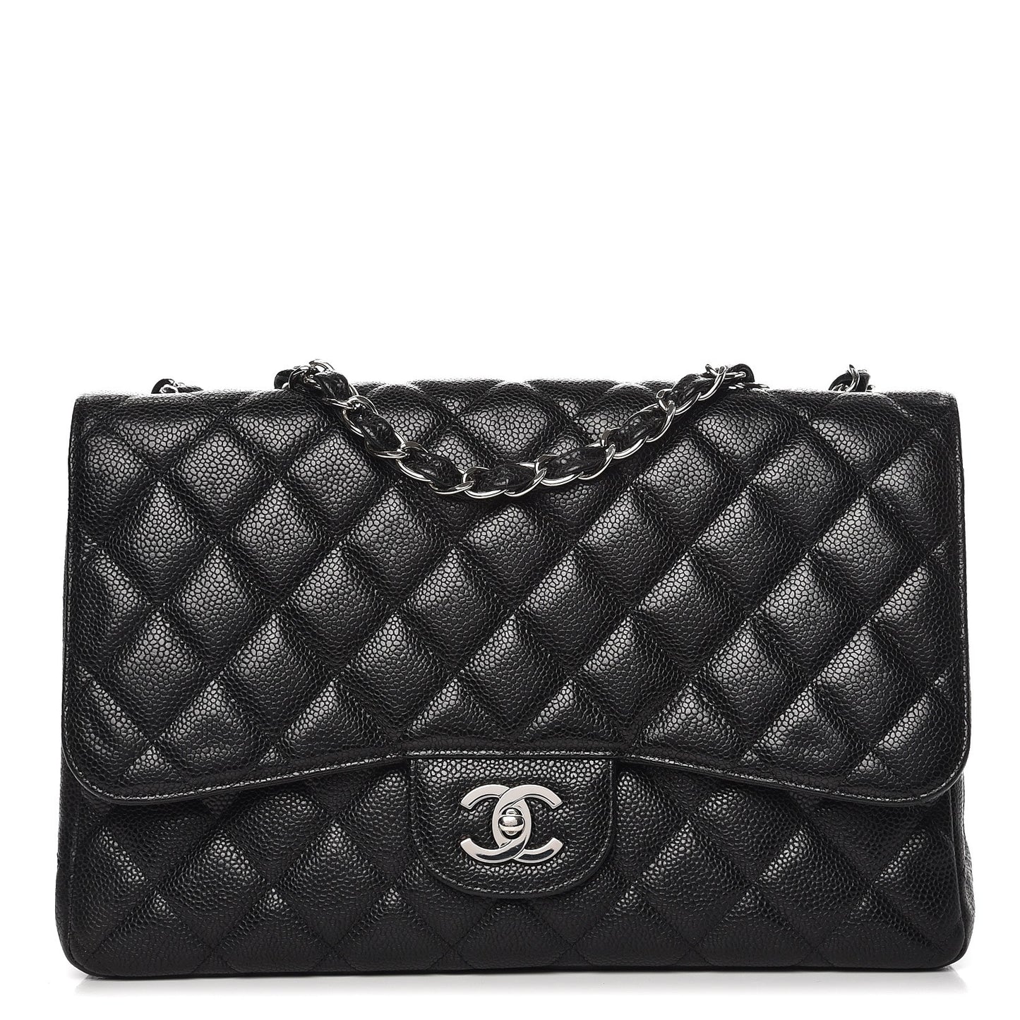 Caviar Quilted Jumbo Single Flap Black