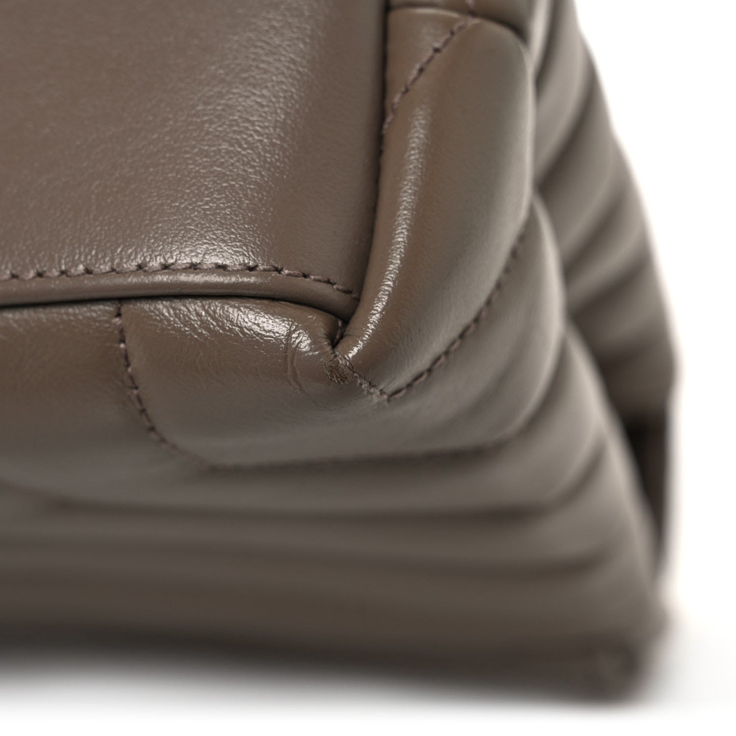 Calfskin Y Quilted Monogram Small Loulou Chain Satchel Dark Beige