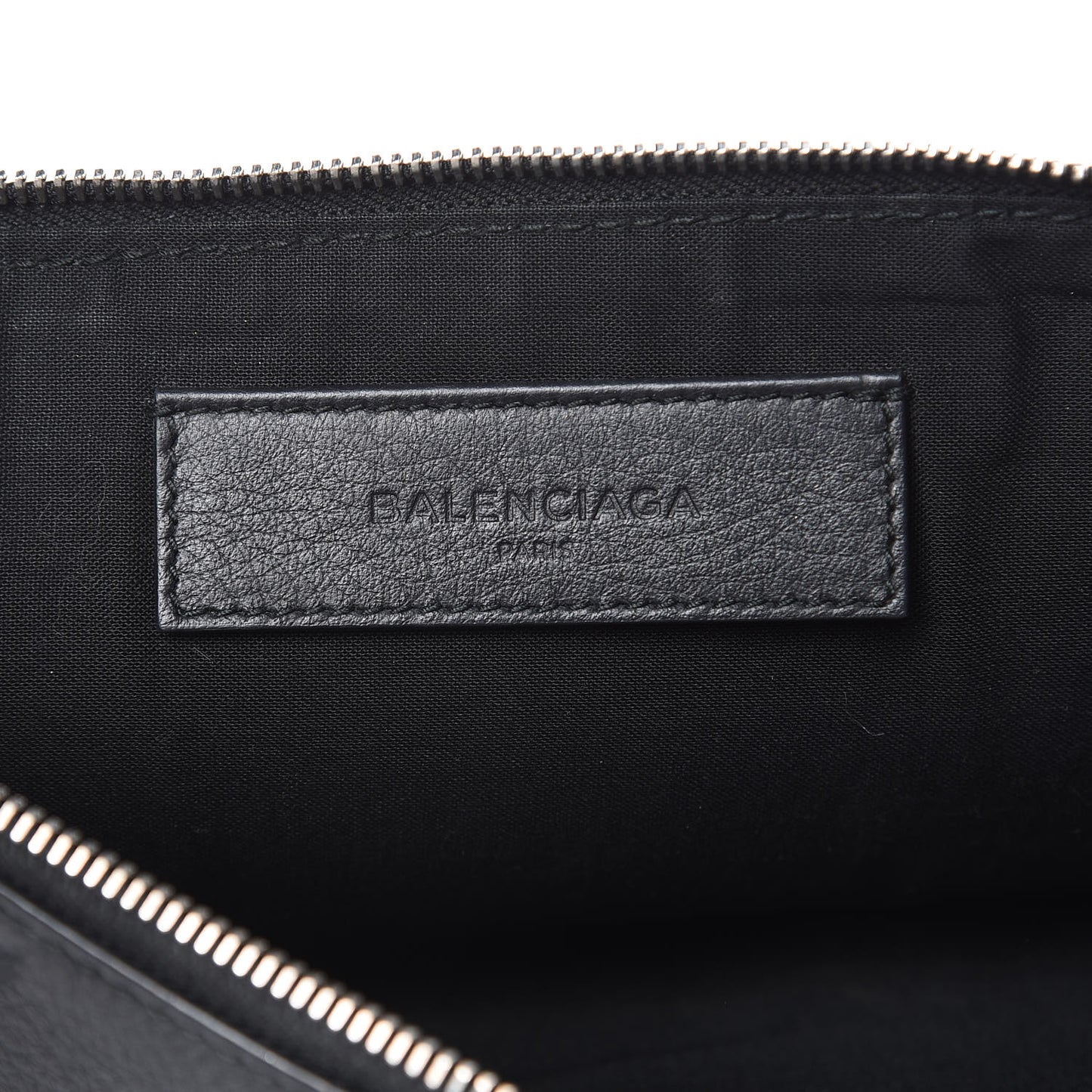Calfskin Logo Everyday Second Bag Black White