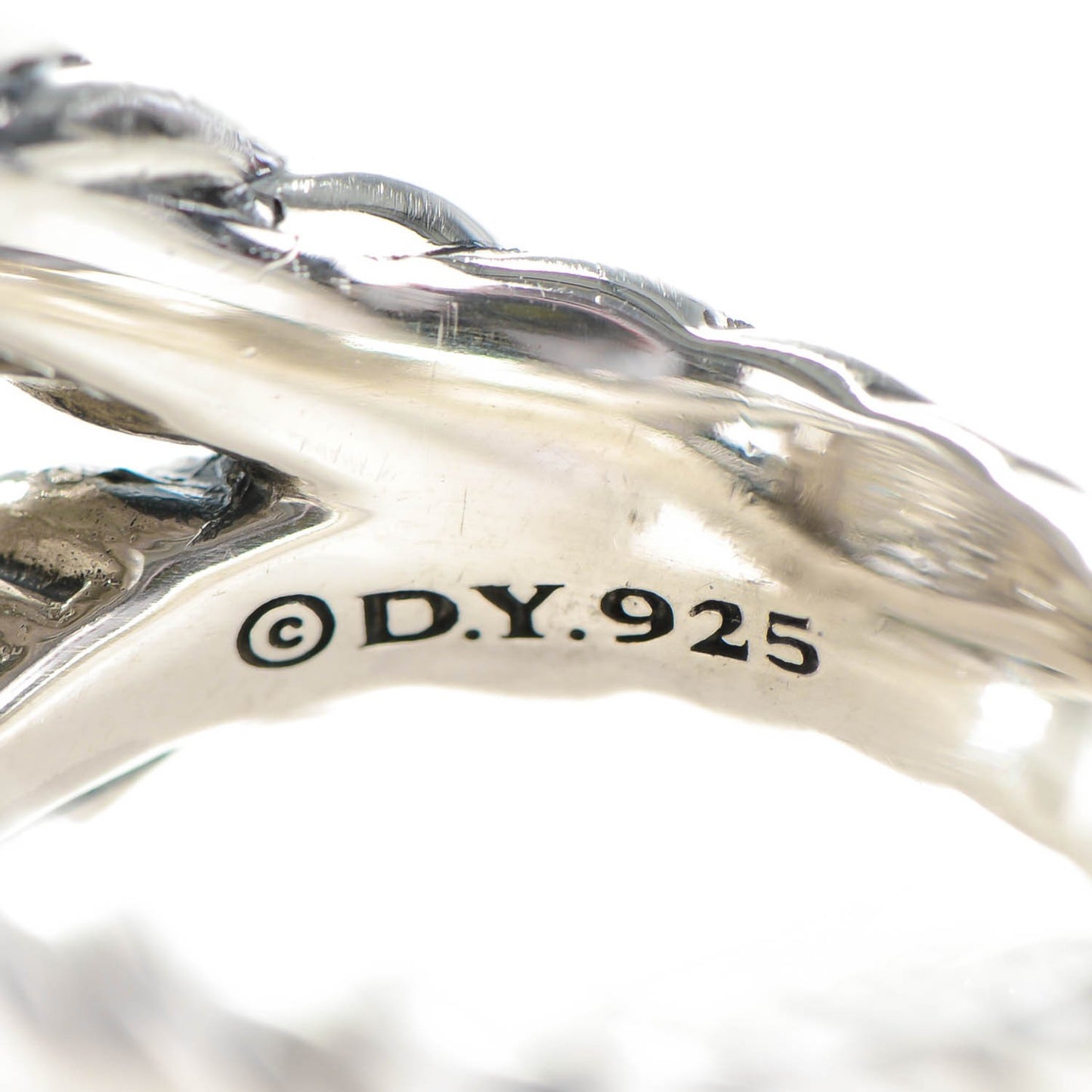 Sterling Silver Pave Diamond 16mm Large Labyrinth Ring 54 7