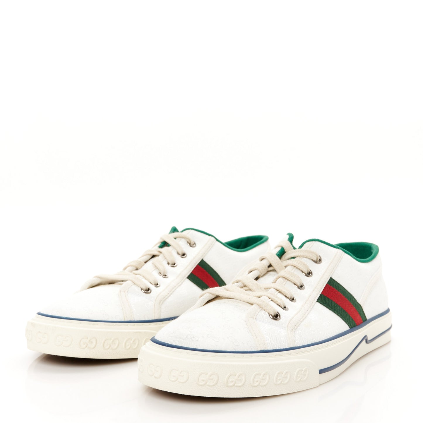 Jacquard Mini GG Monogram Web Mens 1977 Tennis Sneakers 10 White