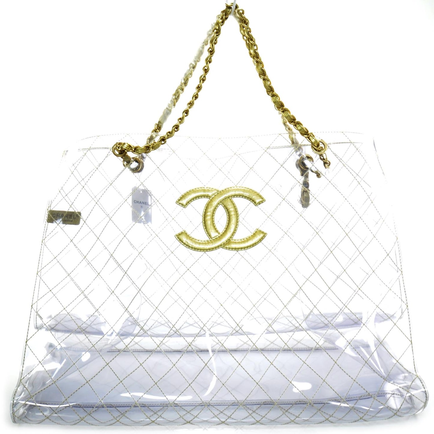 Vinyl Naked Large Beach Tote Gold
