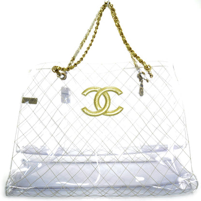 Chanel Vinyl Naked Large Beach Tote Gold 1 of 8