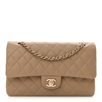 Chanel Caviar Quilted Medium Double Flap Dark Beige 1 of 10