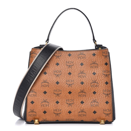 MCM Visetos Small Corina Shoulder Bag Cognac 1 of 15