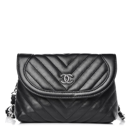 Chanel Calfskin Chevron Waist Belt Bag Black 1 of 10