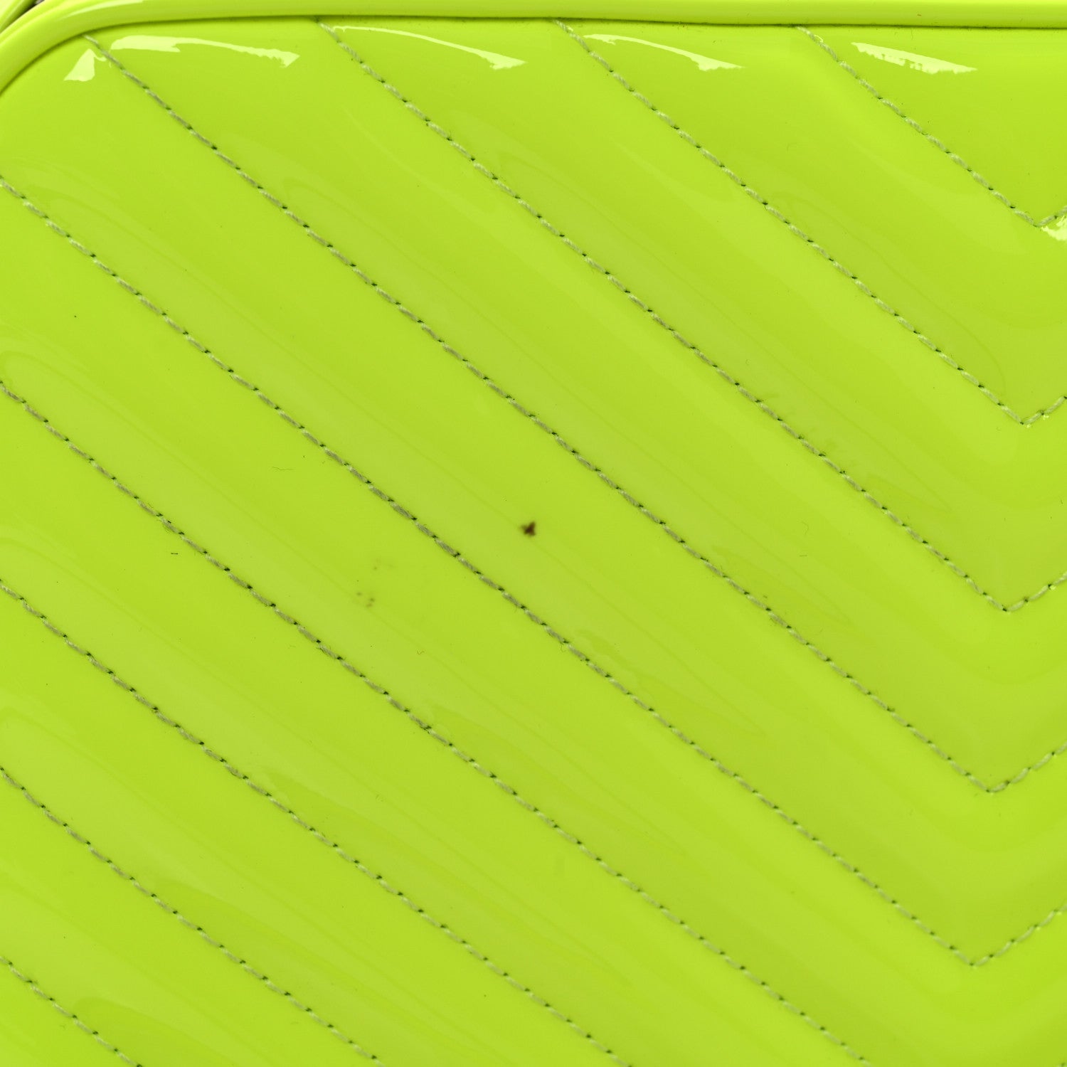 Saint Laurent Patent Calfskin Matelasse Monogram Lou Camera Bag Neon Yellow 12 of 12