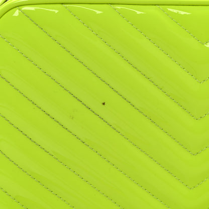 Saint Laurent Patent Calfskin Matelasse Monogram Lou Camera Bag Neon Yellow 12 of 12