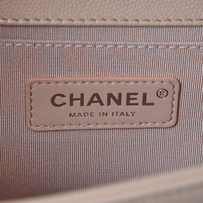 Chanel Caviar Chevron Quilted Medium Boy Flap Light Beige 7 of 8
