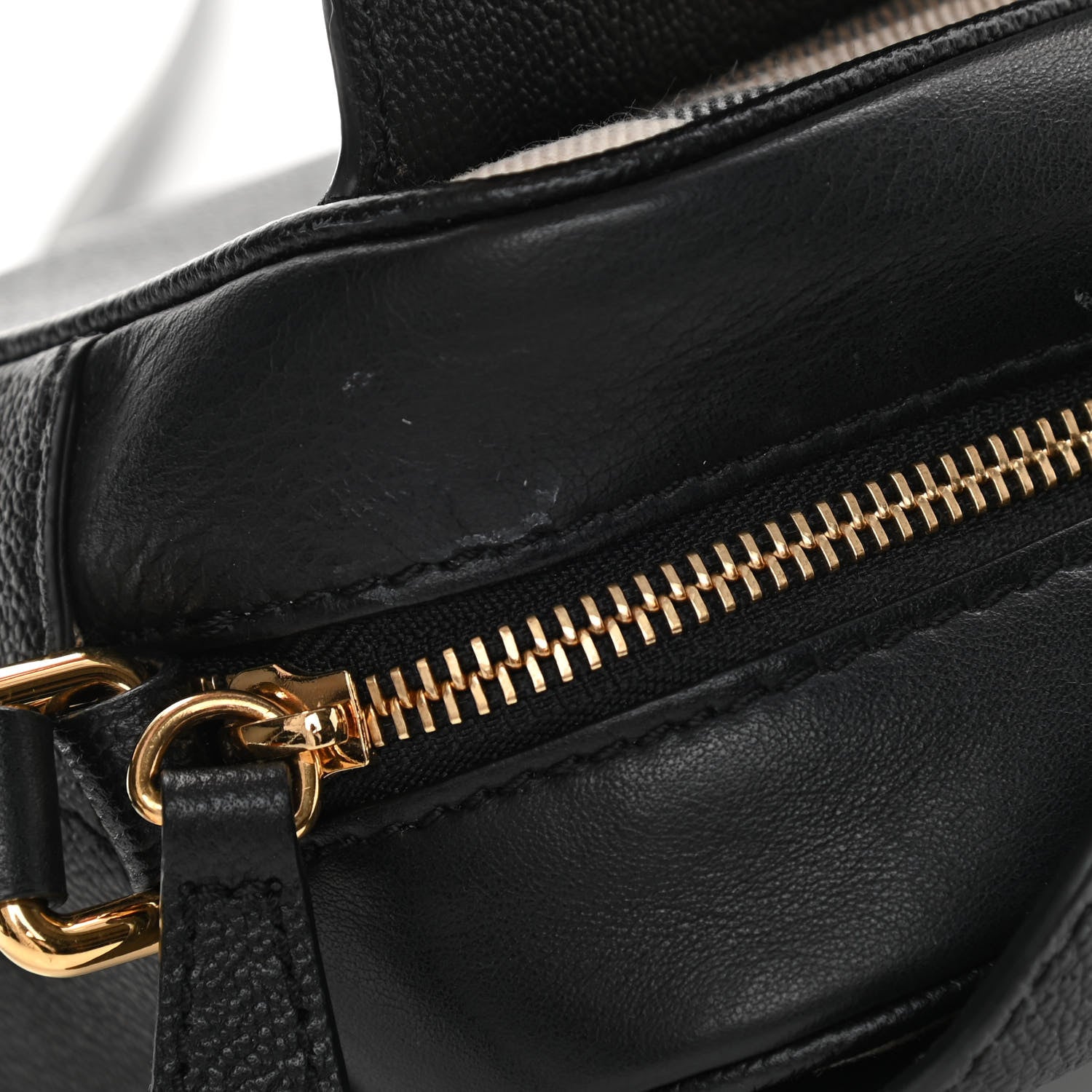 Burberry Soft Grain Calfskin Small Buckle Zip Bag Black 13 of 17
