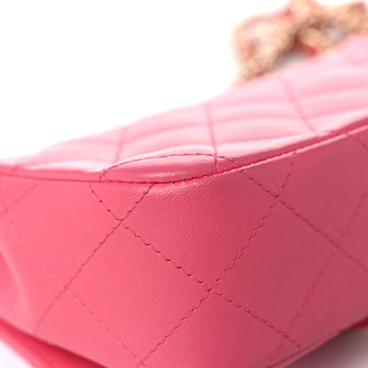 Chanel Lambskin Quilted Extra Mini V For Victory Flap Pink 10 of 18