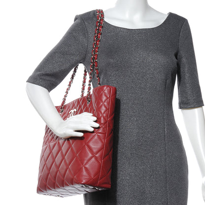Chanel Calfskin Quilted In the Business North South Tote Red 2 of 7