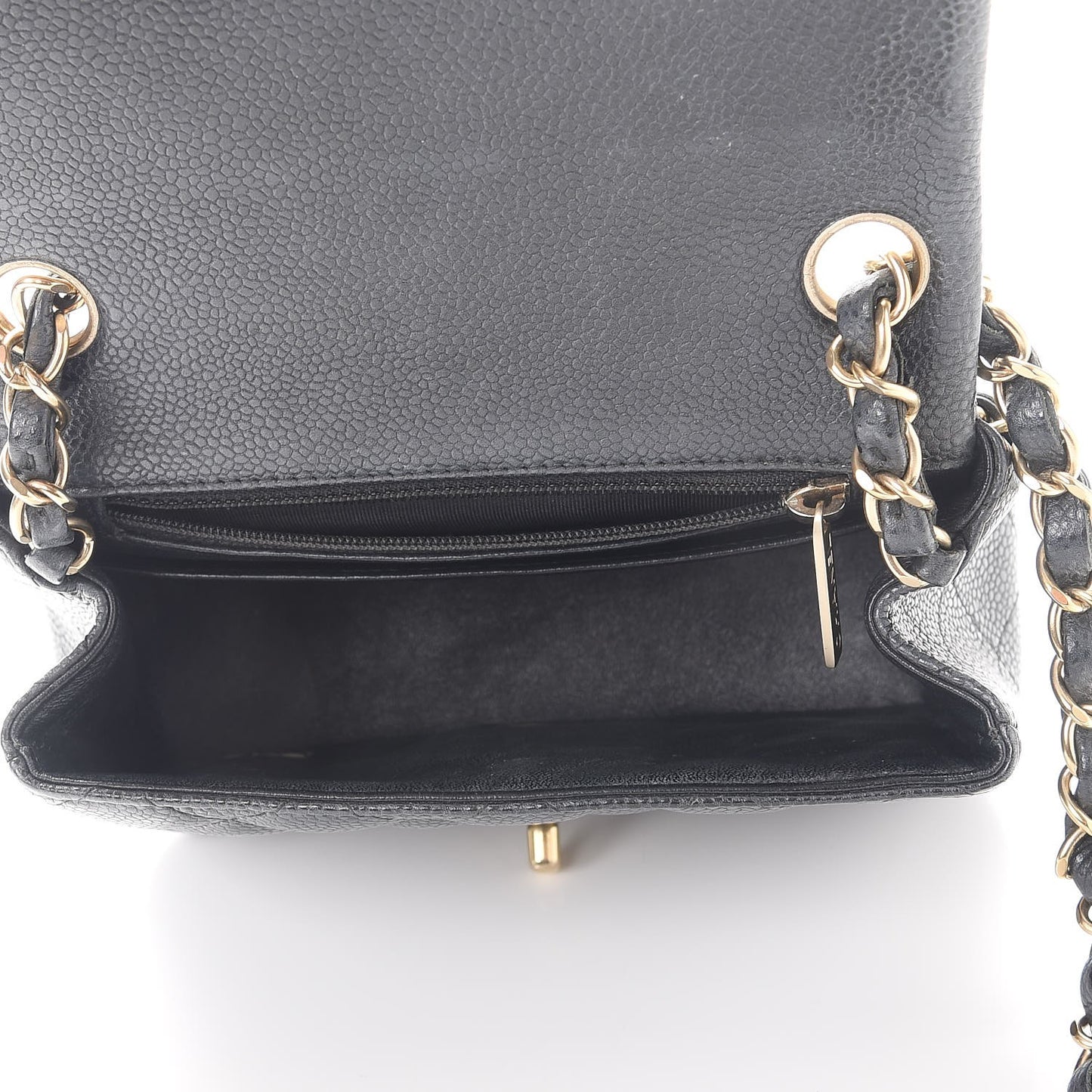 Caviar Quilted Mini Square Flap Dark Grey