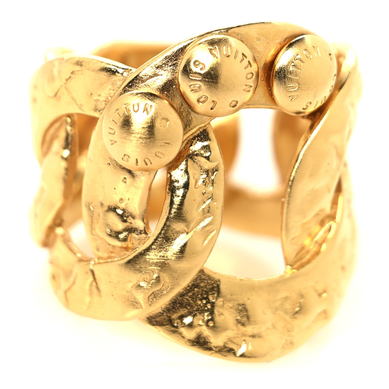 Louis Vuitton Martele Ring 56 7.5 Gold 4 of 4