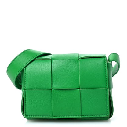 Bottega Veneta Lambskin Maxi Intrecciato Extra Mini Cassette Crossbody Bag Parakeet 1 of 9