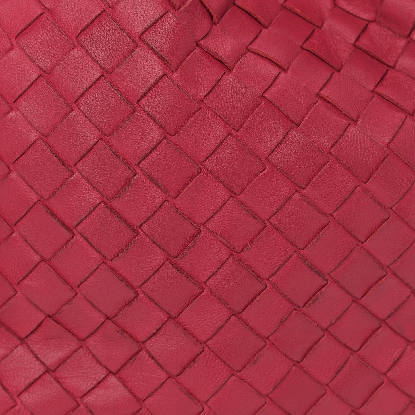 Nappa Intrecciato Drawstring Tote Fuchsia