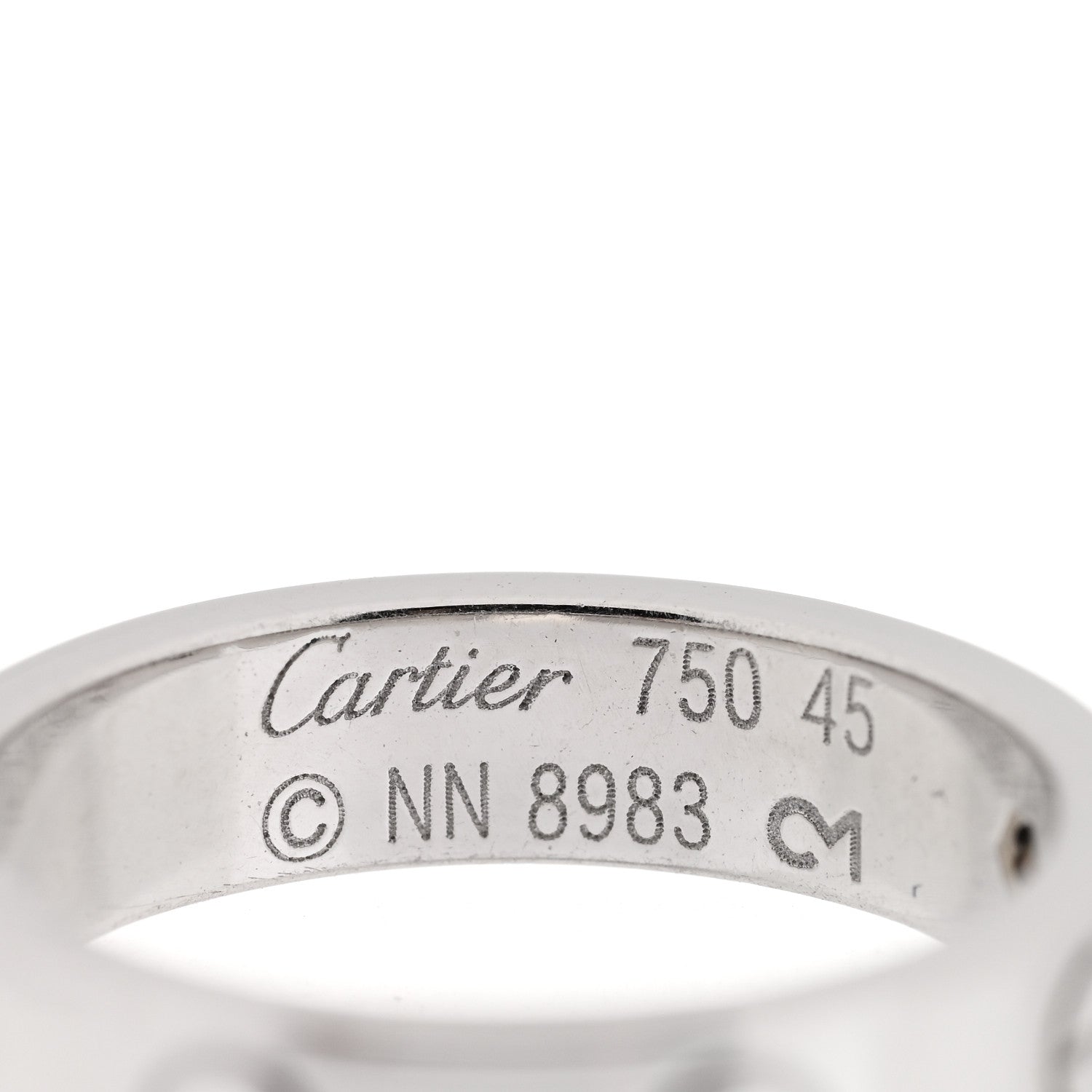 Cartier 18K White Gold Diamond 4mm LOVE Wedding Band Ring 45 3.25 4 of 4