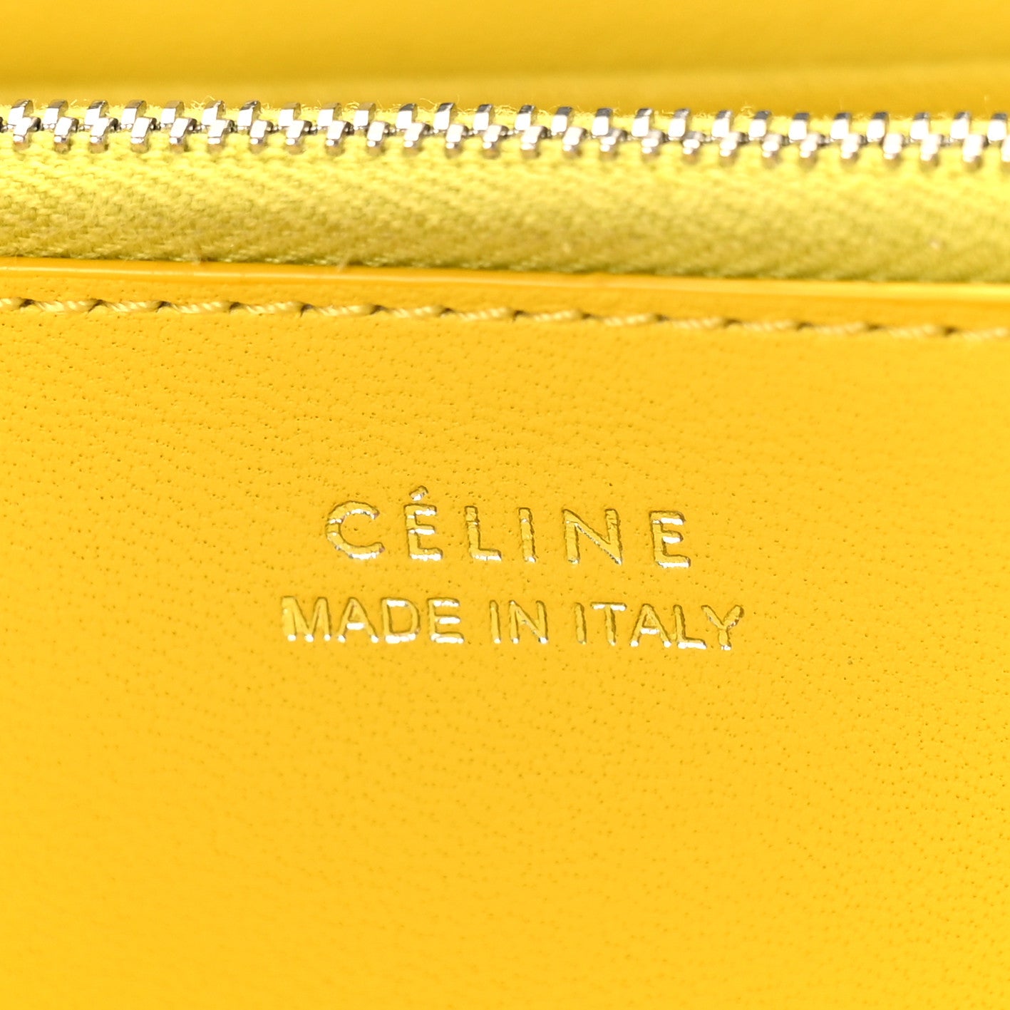 Calfskin Large Zip Around Multifunction Wallet Black Citron