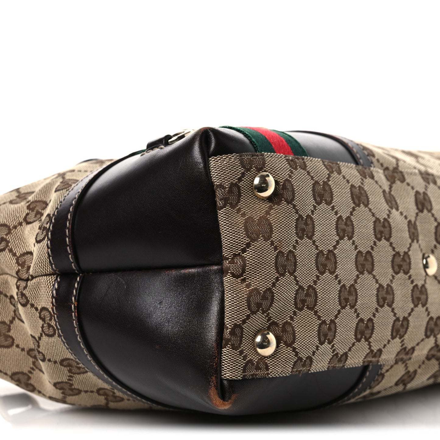 Monogram Sherry Line Horsebit Tote Dark Brown