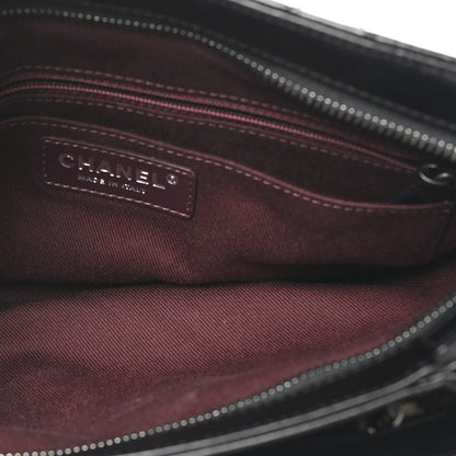 Chanel Glazed Calfskin Quilted Coco Pleats Clutch Black 5 of 8