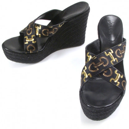 Gucci Espadrille Wedges Black 7 1 of 8