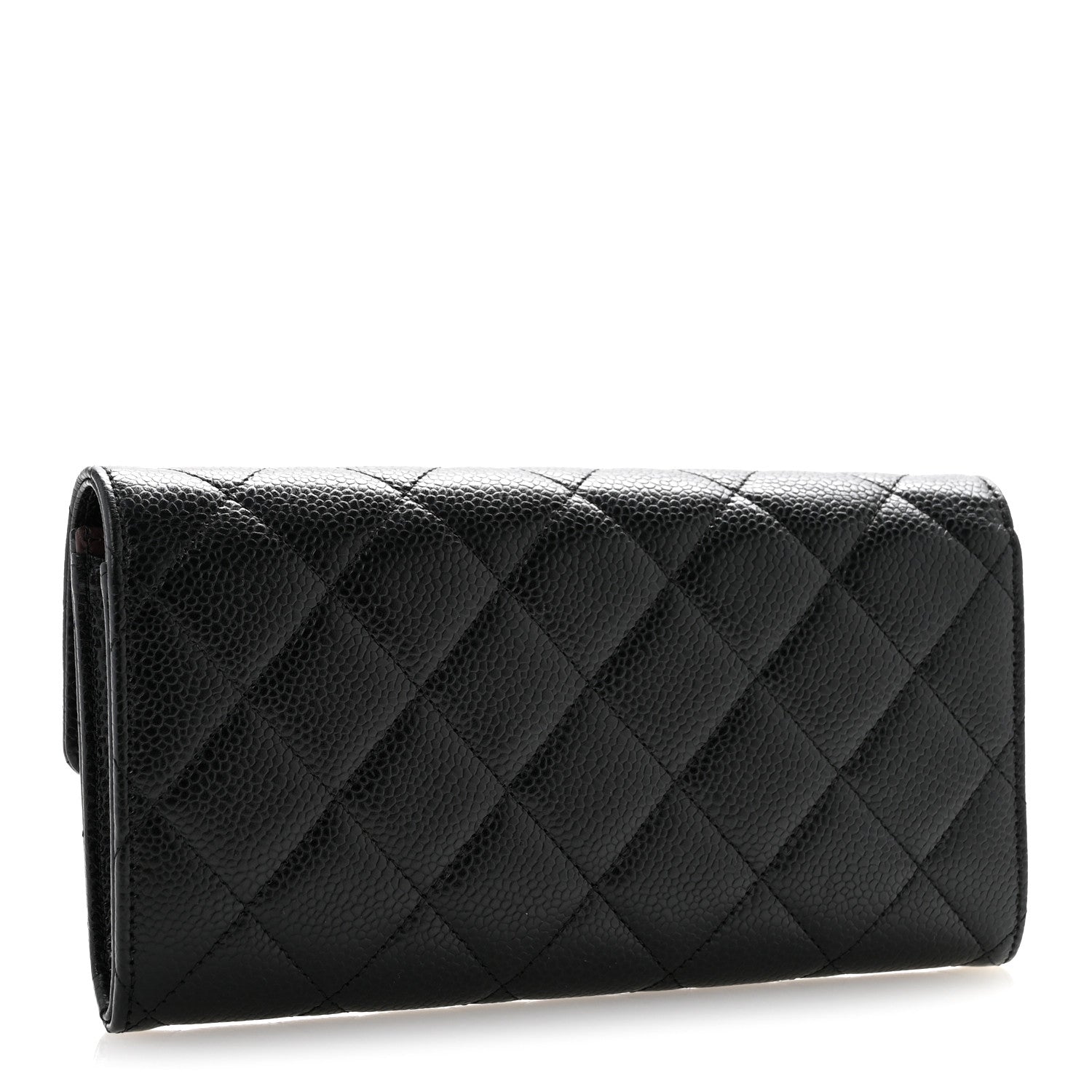 Chanel Caviar Quilted Large Gusset Flap Wallet Black 3 of 11