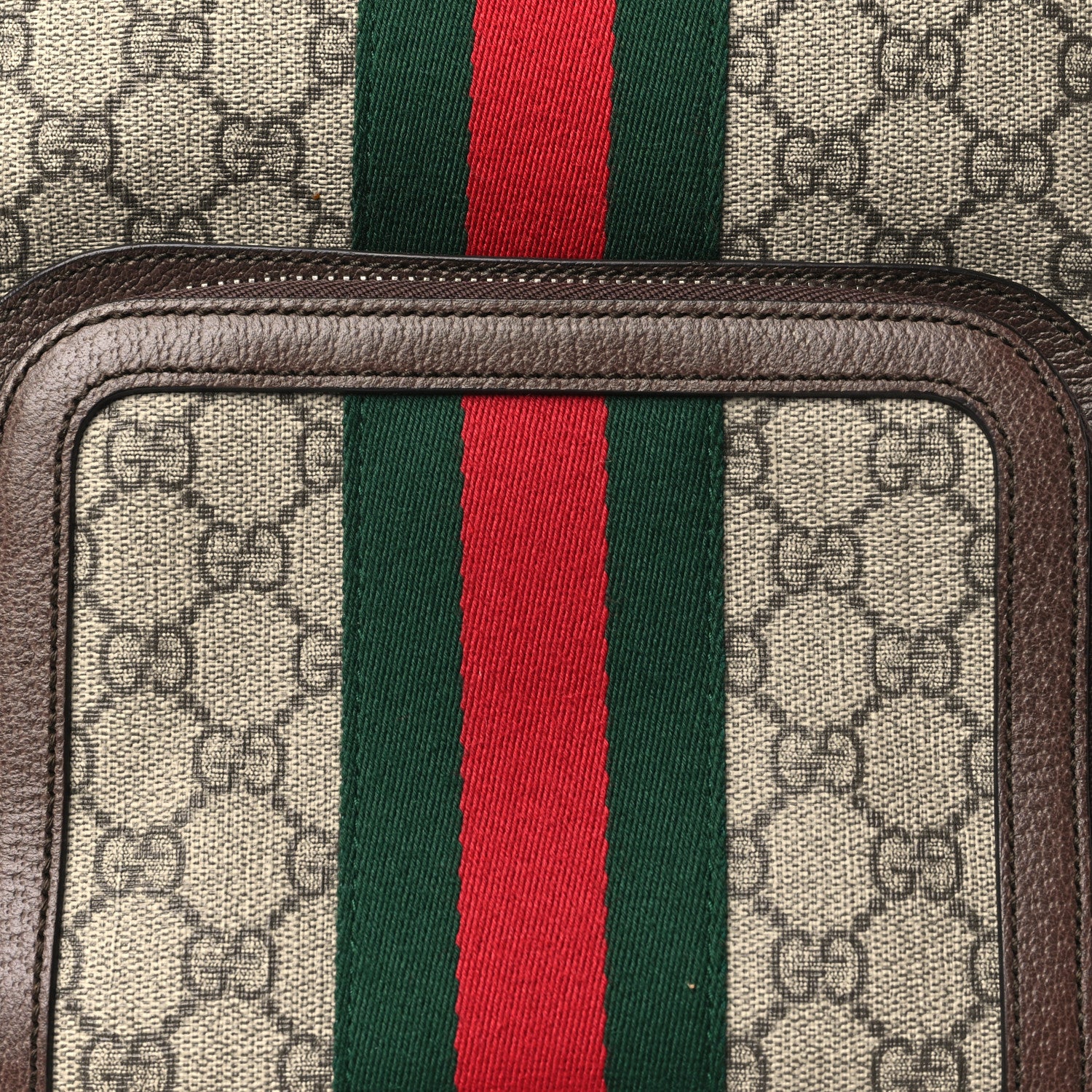 Gucci GG Supreme Monogram Calfskin Web Small Ophidia Day BackpacK Beige Ebony New Acero 8 of 10