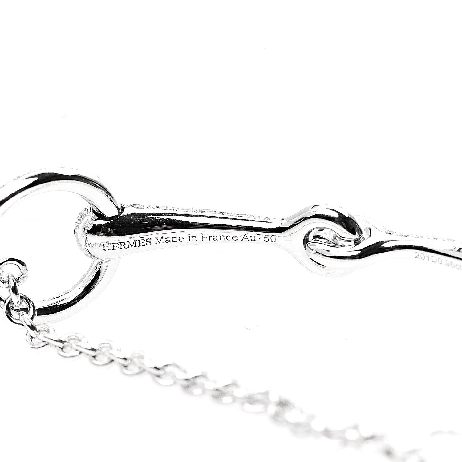 Hermes 18K White Gold Diamond TPM Filet d'Or Bracelet 4 of 5