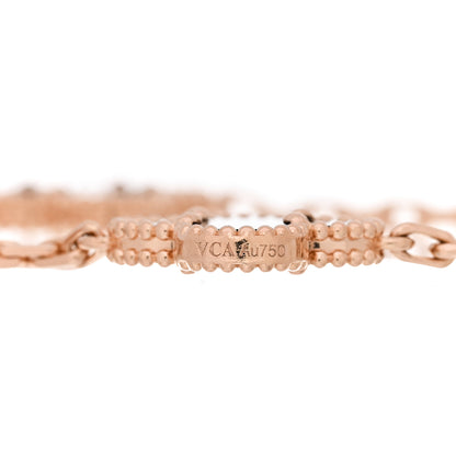 Van Cleef & Arpels 18K Rose Gold Gray Mother of Pearl 5 Motifs Vintage Alhambra Bracelet 3 of 5