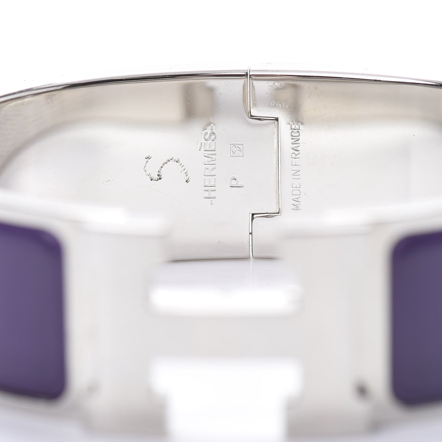 Enamel Wide Clic Clac H Bracelet GM Pourpre
