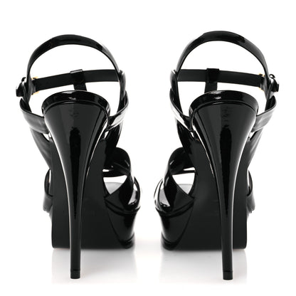 Saint Laurent Patent Tribute 105 Platform Sandals 38 Black 6 of 11