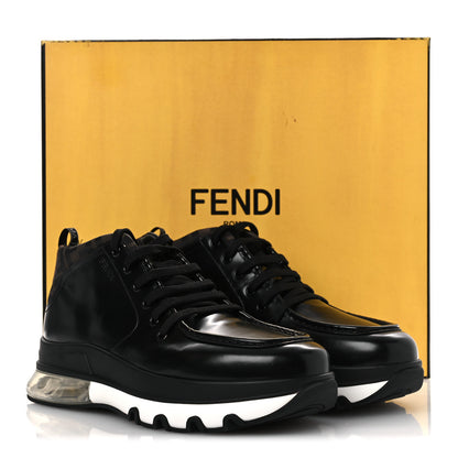 Fendi Calfskin Zucca Mens Lace Up Sneakers 8 Black Maya 12 of 12