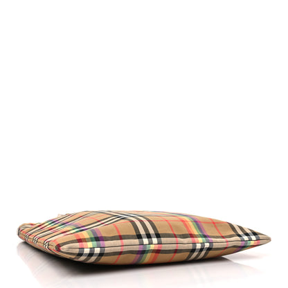 Burberry Vintage Rainbow Check Shopper Tote White 4 of 8
