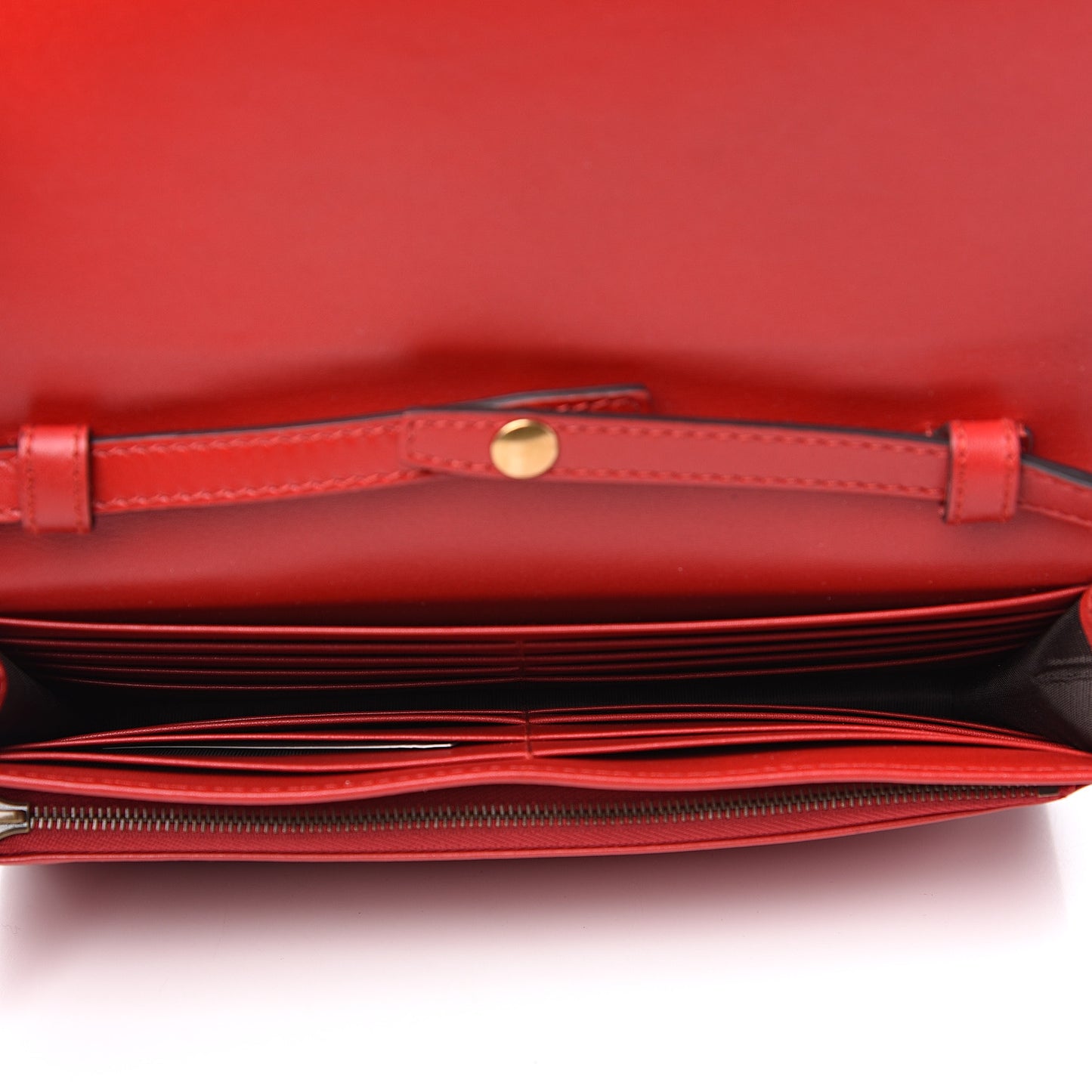 Calfskin Lady Web Convertible Wallet Hibiscus Red