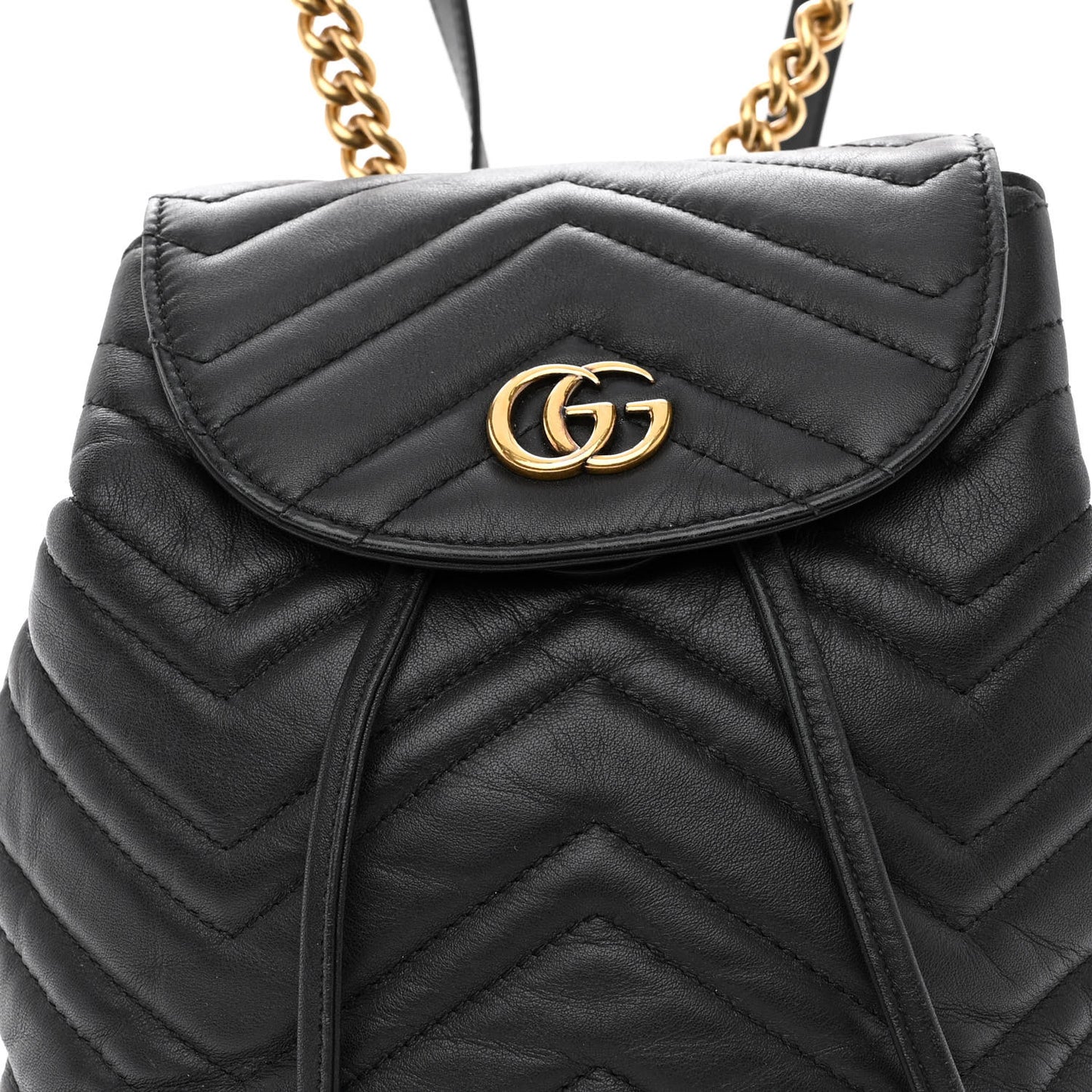 Calfskin Matelasse GG Marmont Flap Backpack Black