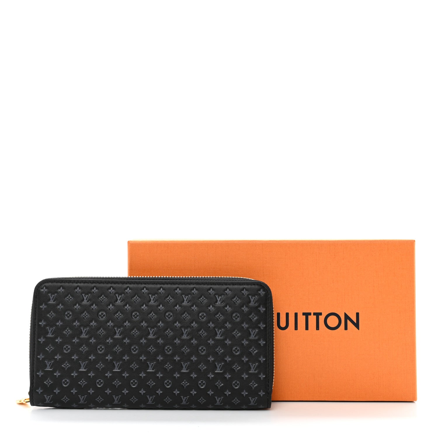 Louis Vuitton Calfskin Nanogram Embossed Zippy Wallet Black 7 of 7