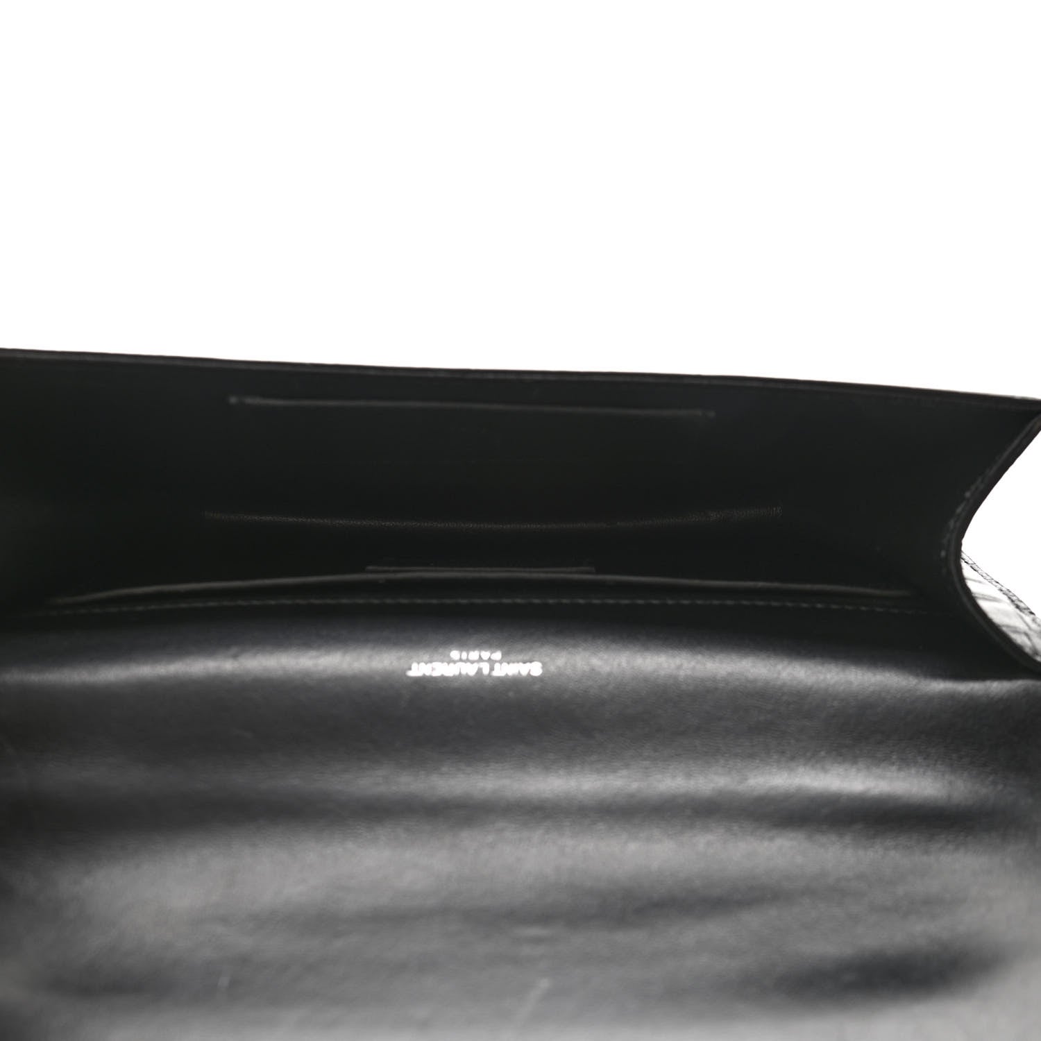 Saint Laurent Calfskin Crocodile Embossed Small Babylone Black 5 of 11