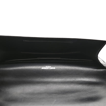 Saint Laurent Calfskin Crocodile Embossed Small Babylone Black 5 of 11