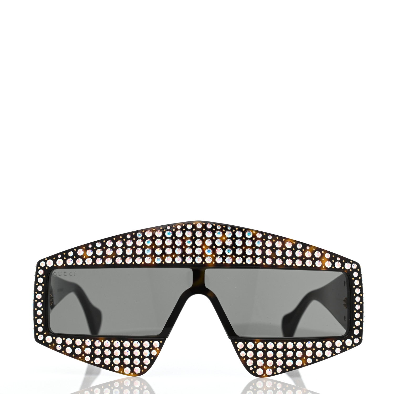 Gucci Crystal Rectangular Frame Sunglasses GG0357S Tortoiseshell 2 of 8