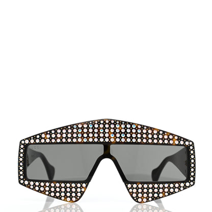 Gucci Crystal Rectangular Frame Sunglasses GG0357S Tortoiseshell 2 of 8