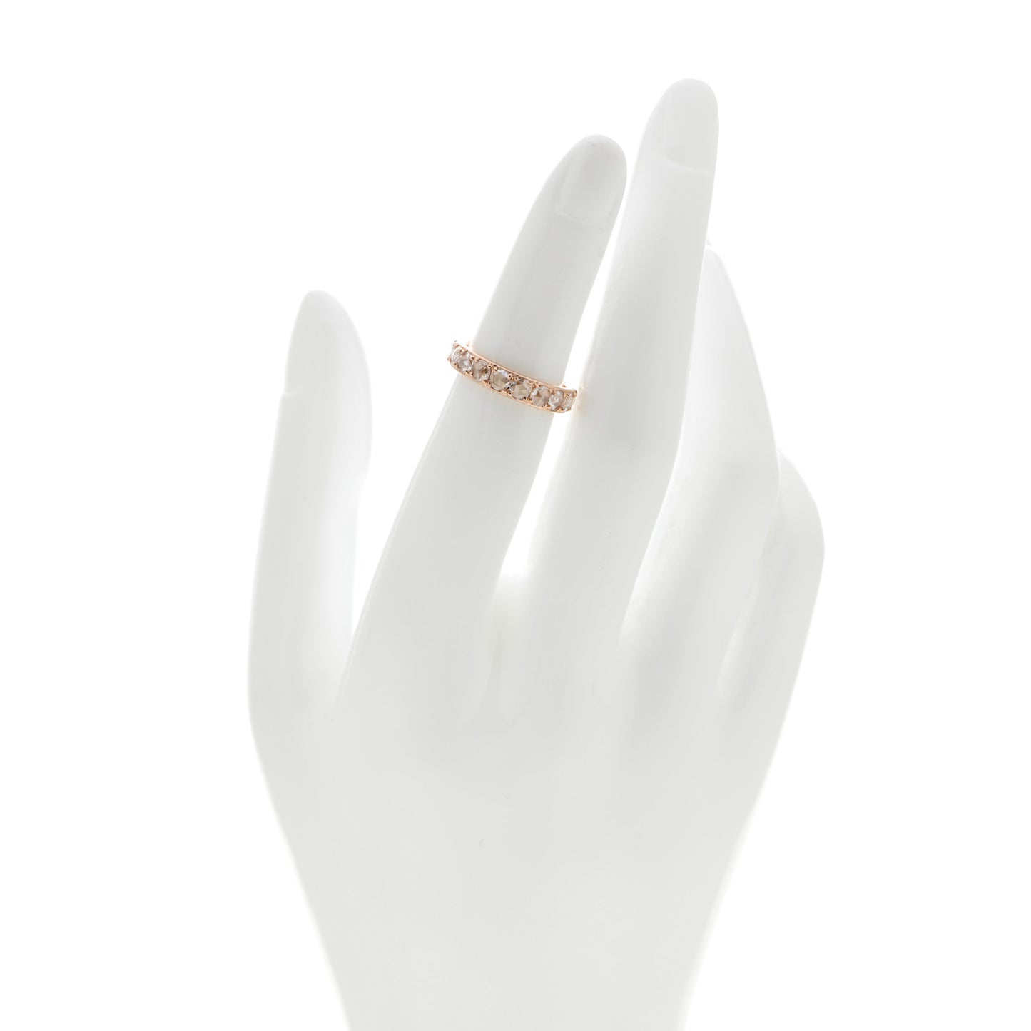 18K Rose Gold Diamond Metro Rose Cut Eternity Band Ring 47 4.25
