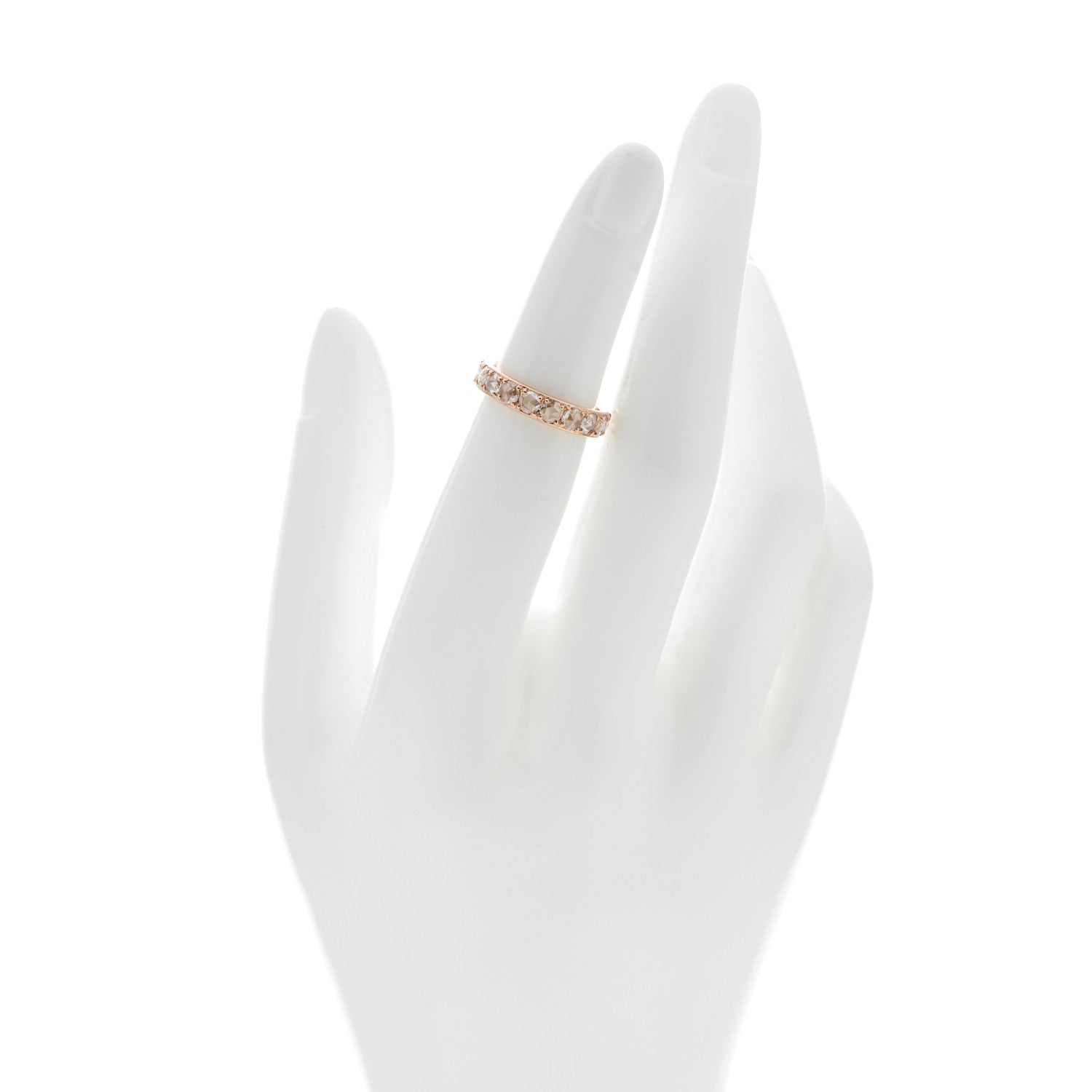 Tiffany 18K Rose Gold Diamond Metro Rose Cut Eternity Band Ring 47 4.25 2 of 5