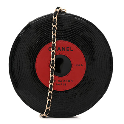 Chanel Patent Vinyl Record Clutch Black 1 of 10