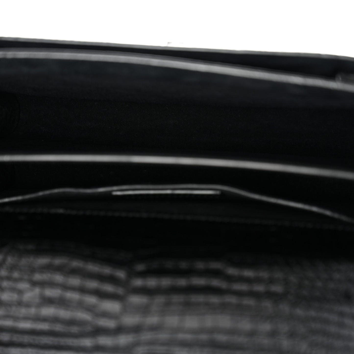 Calfskin Crocodile Embossed Medium Monogram Sunset Black