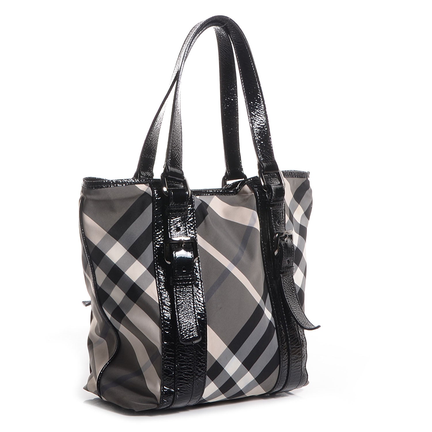 Burberry Nylon Beat Check Medium Victoria Tote Black 3 of 9