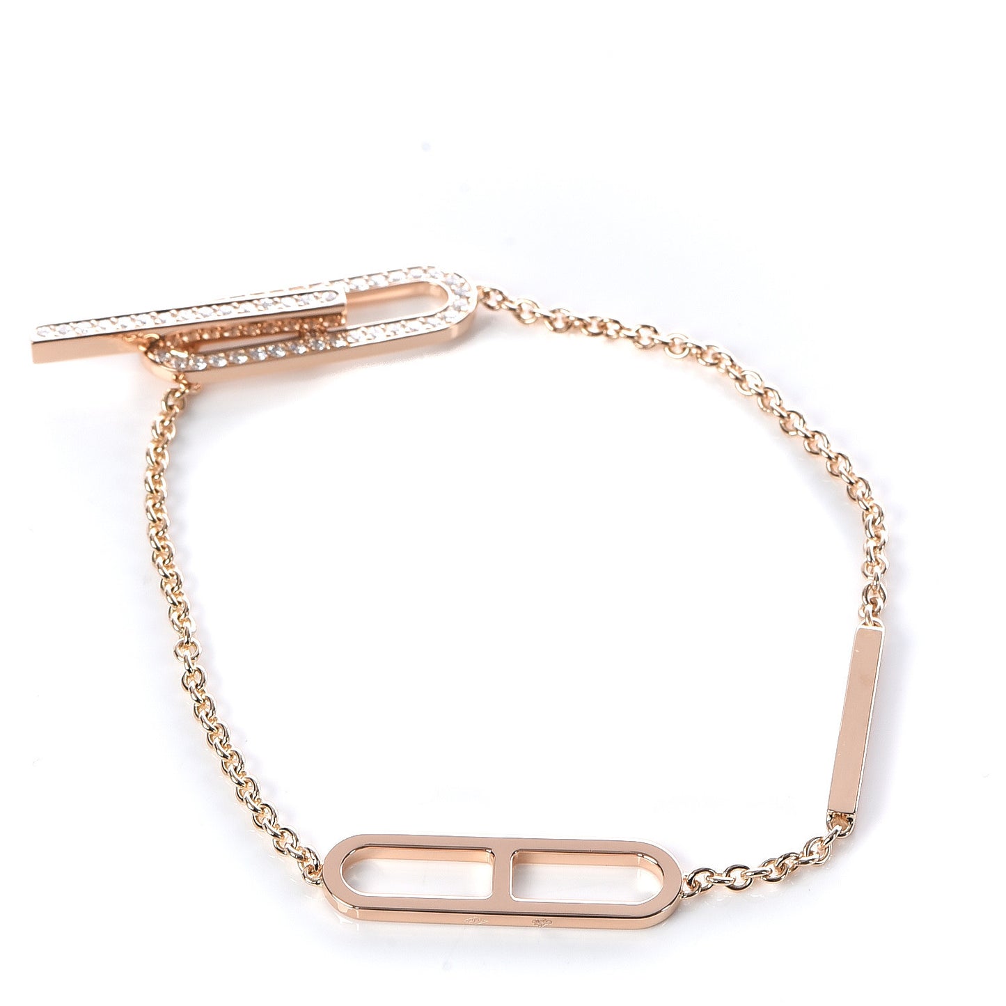 18K Rose Gold Diamond PM Ever Chaine D'Ancre Bracelet ST