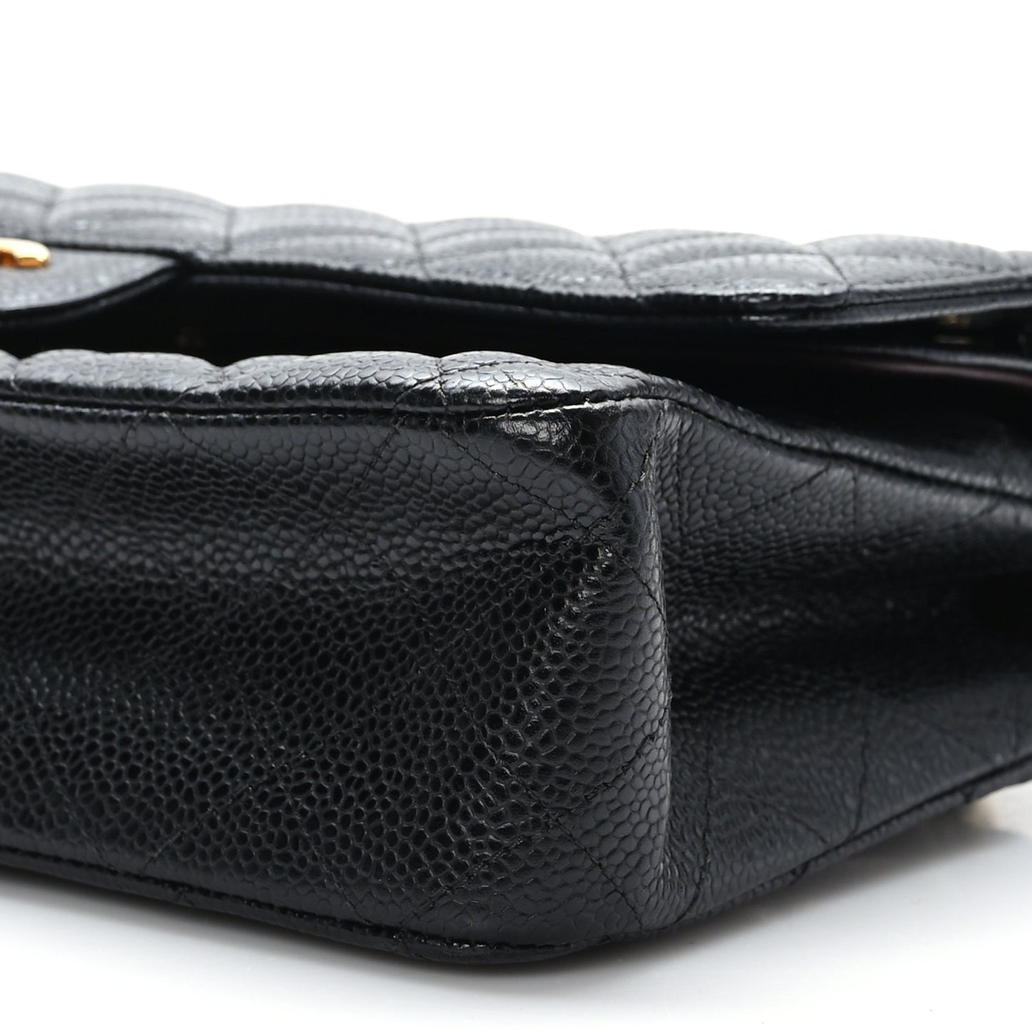 Caviar Quilted Medium Double Flap Black