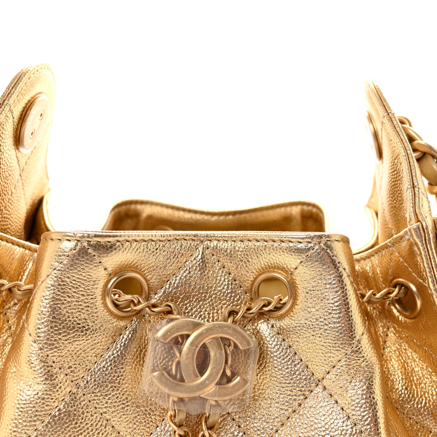 Chanel Metallic Caviar Quilted Mini Chanel 25 Handbag Gold 8 of 11