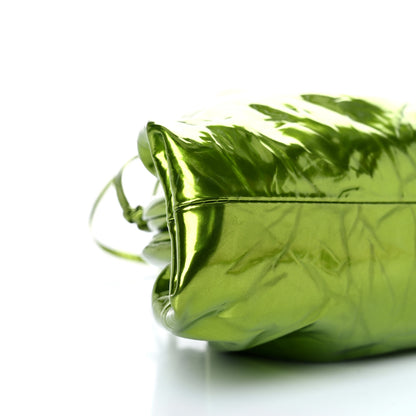 Bottega Veneta Metallic Crushed Calfskin The Mini Pouch Chlorophyll 8 of 9
