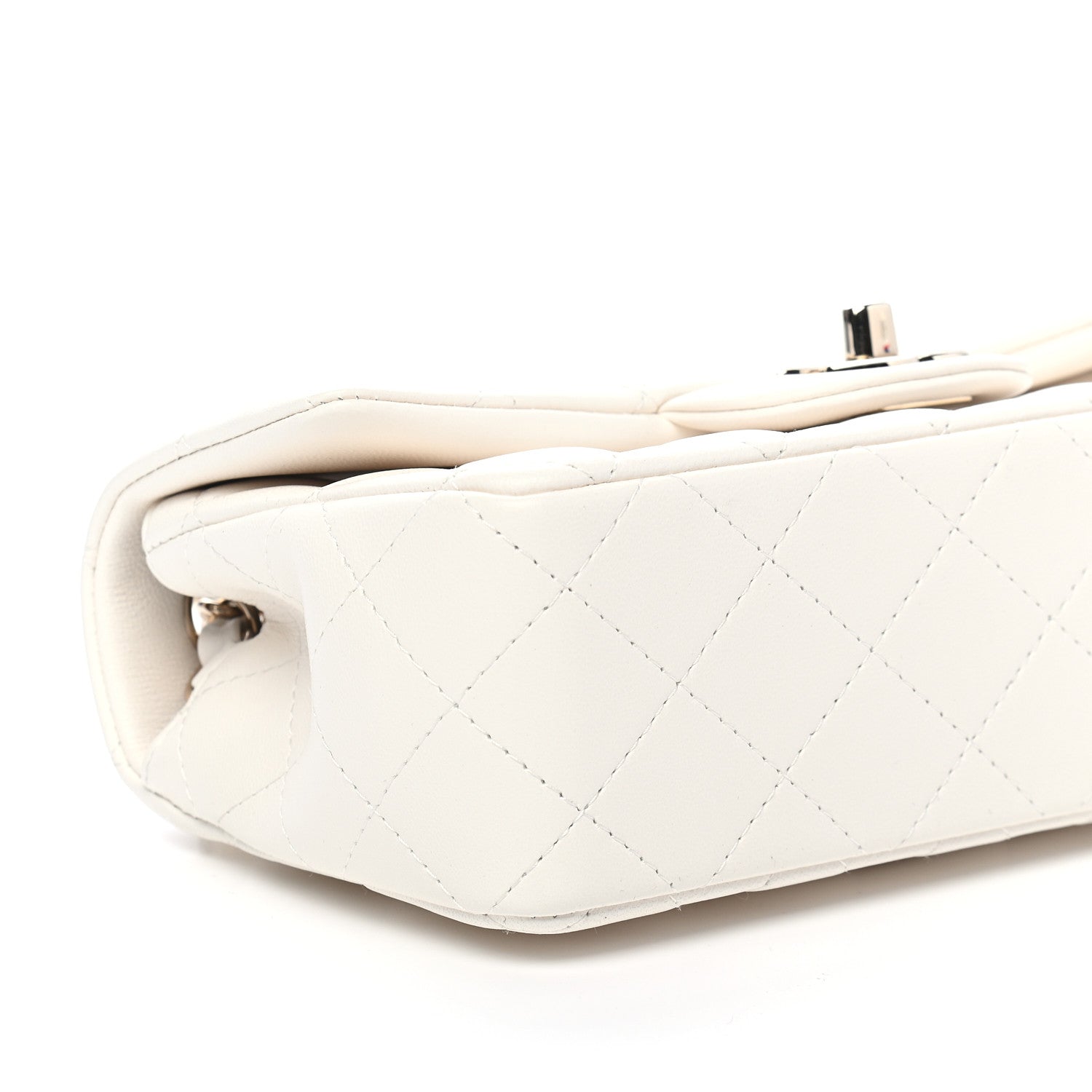 Chanel Lambskin Quilted Mini Rectangular Flap White 7 of 8